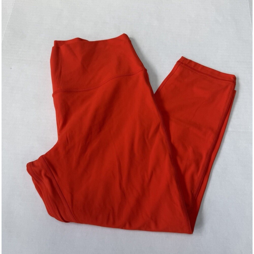 Lululemon Women's Align High Rise Leggings Size 14 Solar Orange Crop Yoga Gym